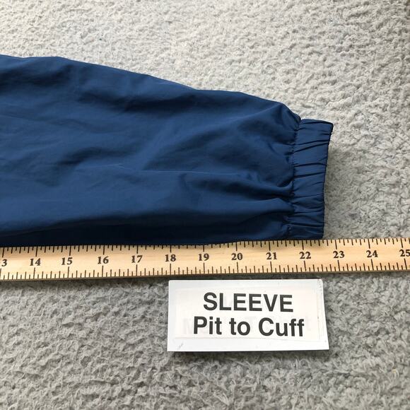 Volcom Mesh Lined Windbreaker Jacket Hoodie Mens Large Full Zip Teal Blue White - Picture 9 of 13